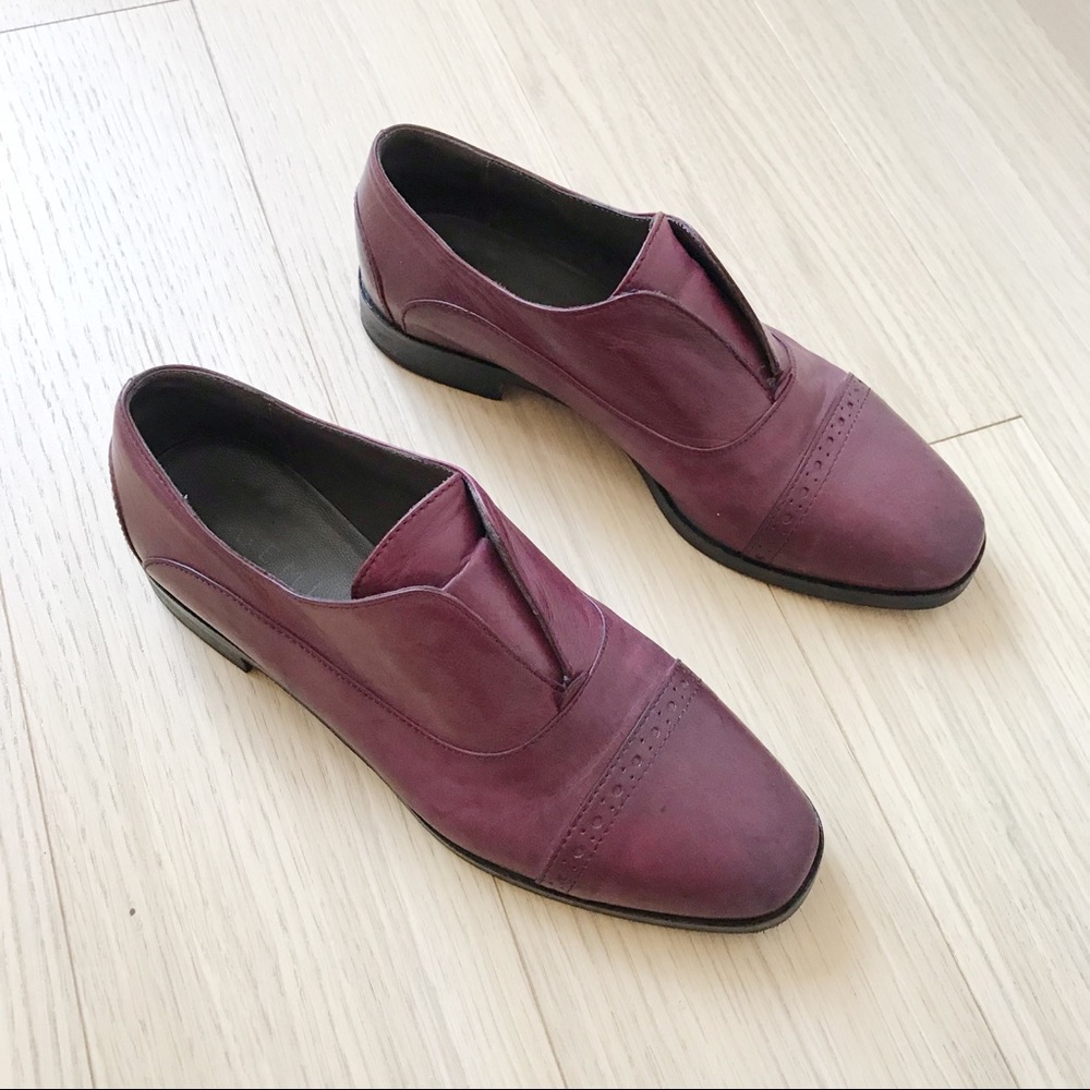 M. Gemi burgundy leather loafers